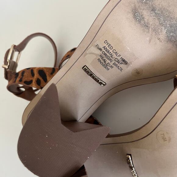 Gianni Bini ‘Marilane’ Women's 7.5 Dyed Calf Hair Leopard Print Sandal - Picture 9 of 10